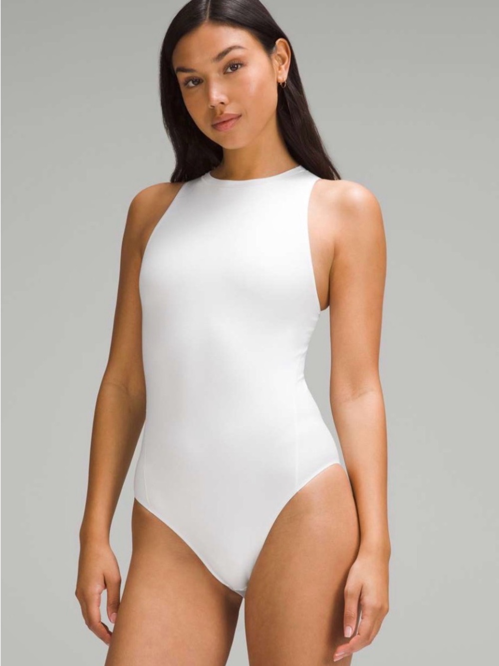 lululemon athletica White High-Neck bodysuit.